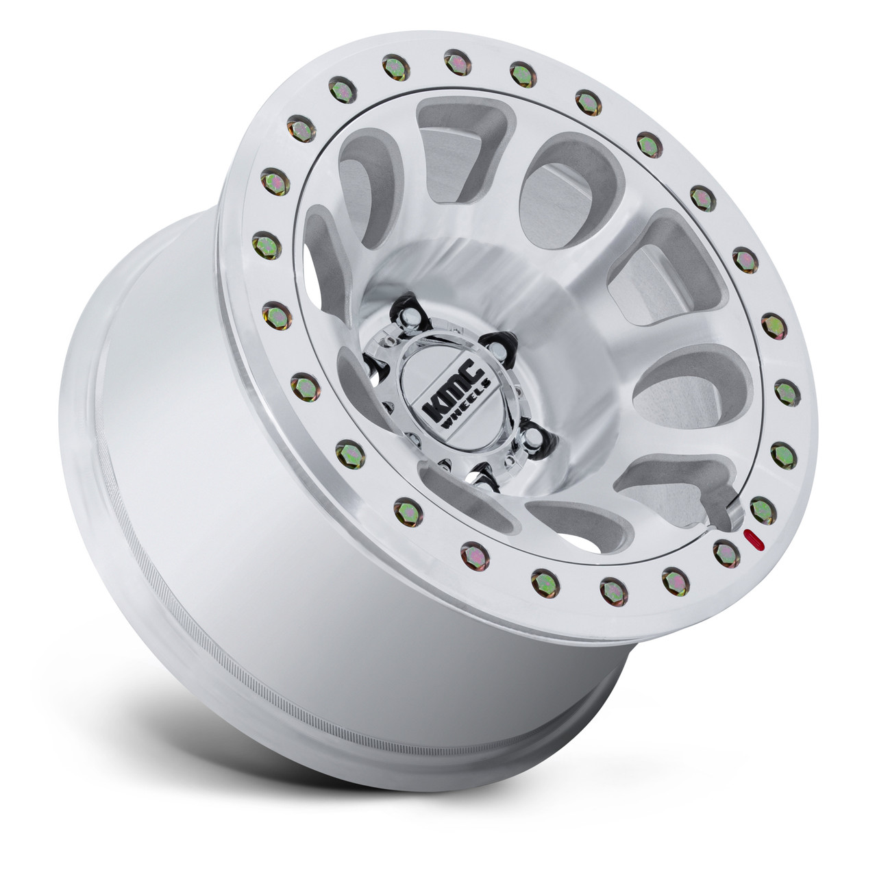 Set 4 17" KMC KM241 E25 Beadlock Machined 17x9 Wheels 6x5.5 1mm Truck SUV Rims