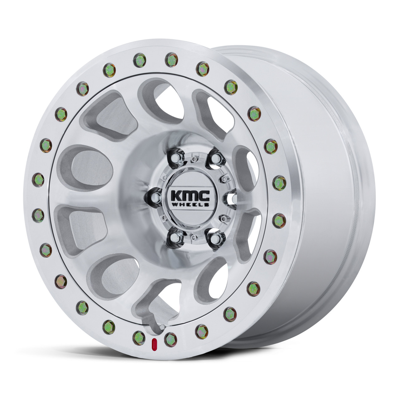 Set 4 17" KMC KM241 E25 Beadlock Machined 17x9 Wheels 5x5 -12mm Offroad Rims