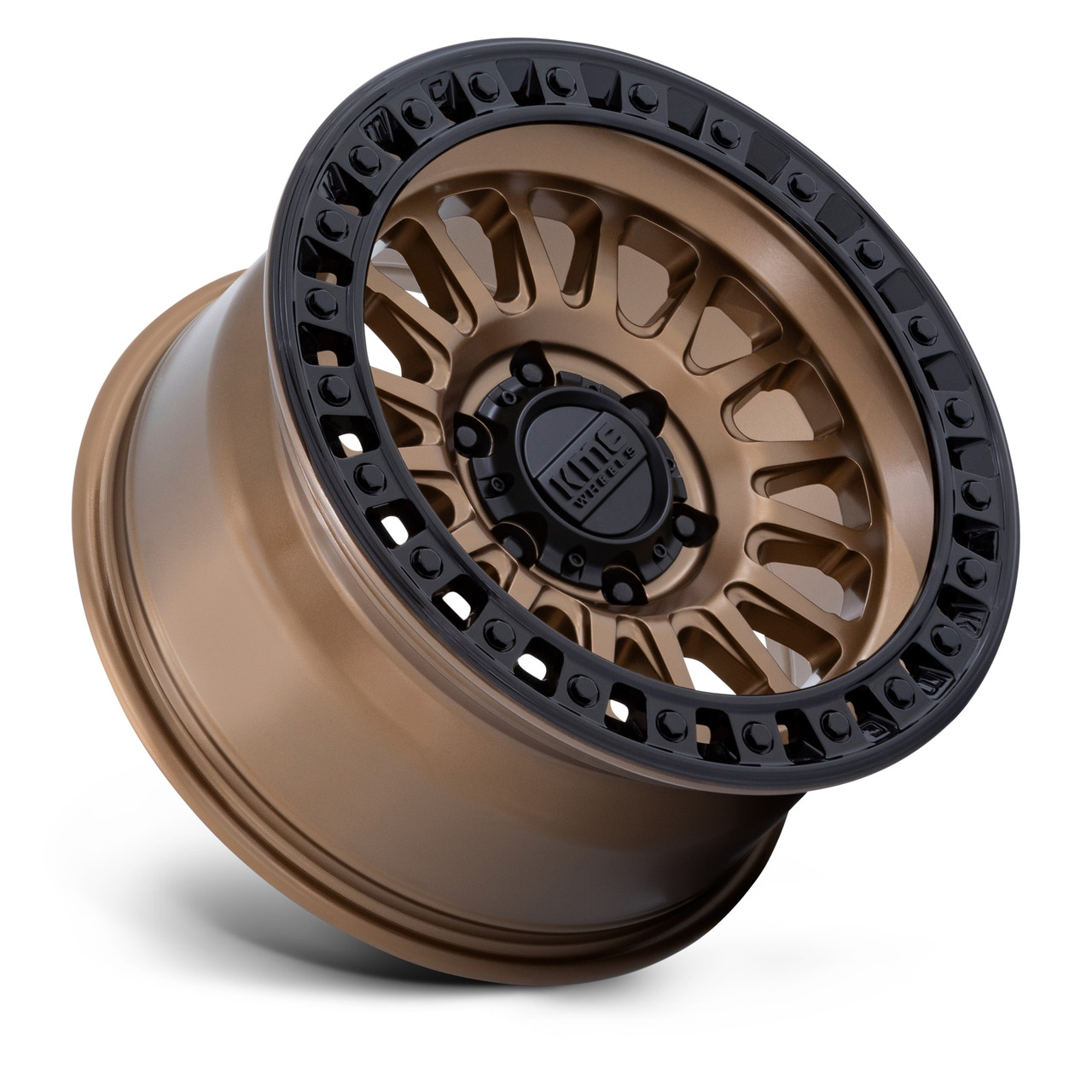 Set 4 18" KMC KM552 IMS Matte Bronze With Gloss Black Lip 18x9 8x170 0mm Wheels Offroad Truck Rims