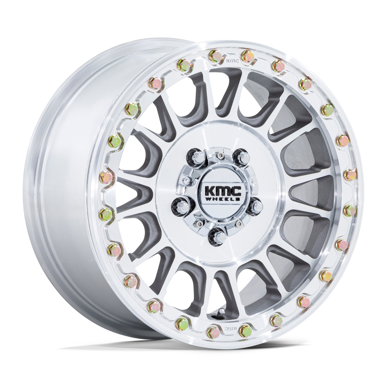 Set 4 15" KMC Powersports KS239 Impact UTV Beadlock Machined 15x7 5x4.5 38mm Rims