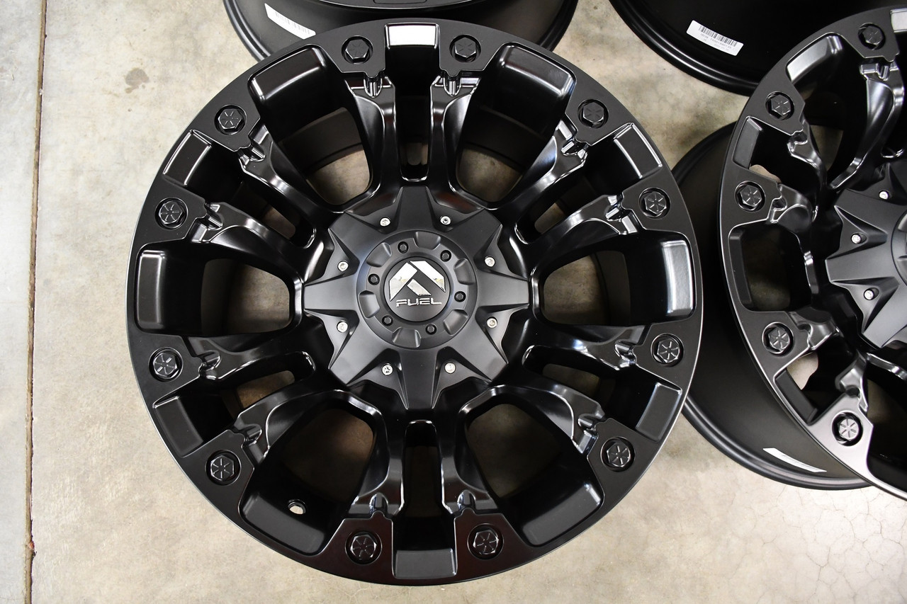 Set 4 Fuel D560 Vapor 15x8 5x4.5 5x4.75 Matte Black Wheels 15" -16mm Rims