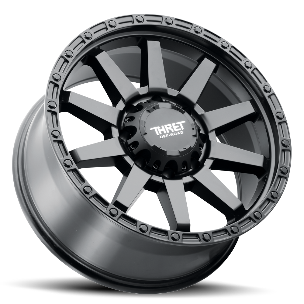 Set 4 20" Thret Offroad 706 Freeze Satin Black 20x9 Wheels 8x170 18mm Truck Rims