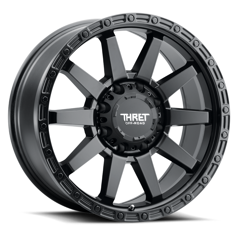 Set 4 20" Thret Offroad 706 Freeze Satin Black 20x9 Wheels 8x6.5 (8x165.1) 18mm Rims