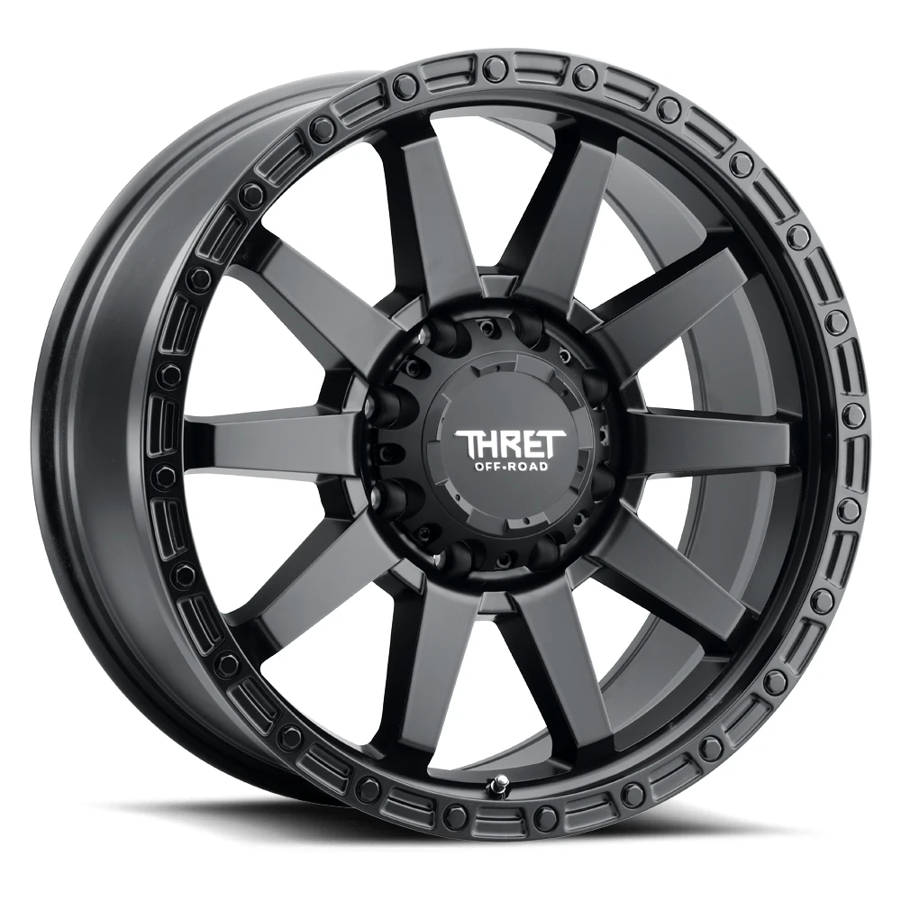 Set 4 20" Thret Offroad 706 Freeze Satin Black 20x9 Wheels 6x5.5 (6x139.7) 18mm Truck SUV Rims