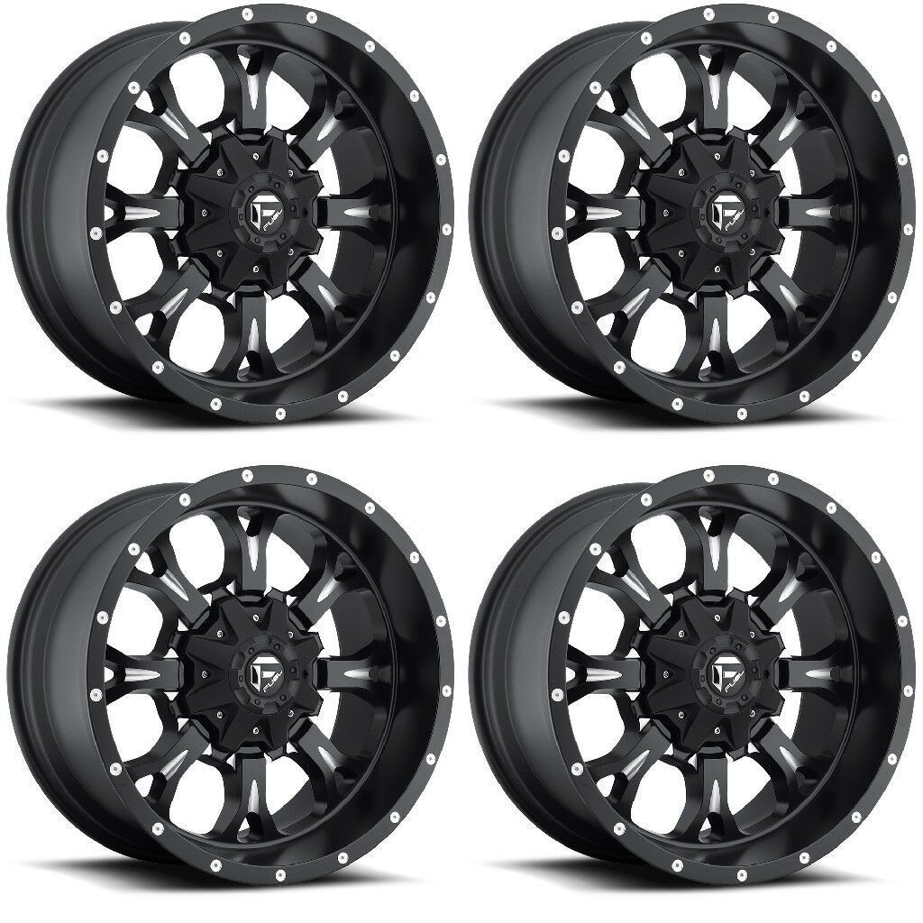 Set 4 Fuel D517 Krank 18x9 6x135 6x5.5 Matte Black Milled Wheels 18" 1mm