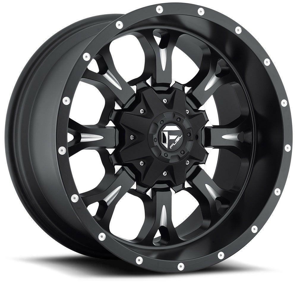 Set 4 Fuel D517 Krank 18x9 6x135 6x5.5 Matte Black Milled Wheels 18" 1mm