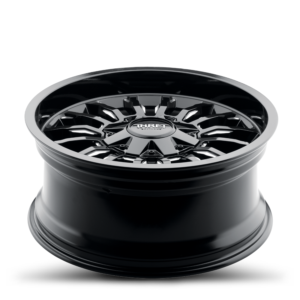 18" Thret Offroad 808 Gamma Gloss Black Milled 18x9 Wheel 8x6.5 8x170 0mm Rim