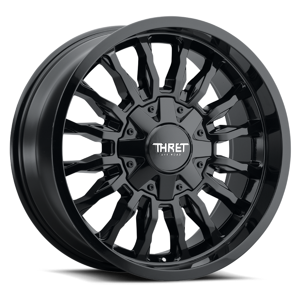 18" Thret Offroad 808 Gamma Gloss Black 18x9 Wheel 8x6.5 8x170 0mm Truck Rim