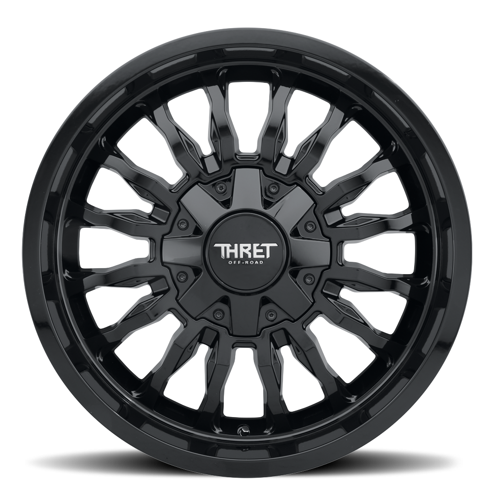 18" Thret Offroad 808 Gamma Gloss Black 18x9 Wheel 8x6.5 8x170 0mm Truck Rim