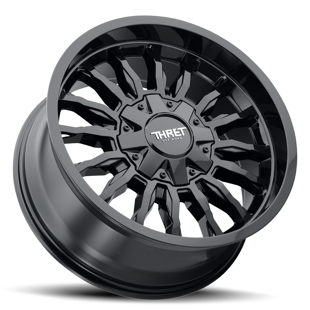 18" Thret Offroad 808 Gamma Gloss Black 18x9 Wheel 8x6.5 8x170 0mm Truck Rim