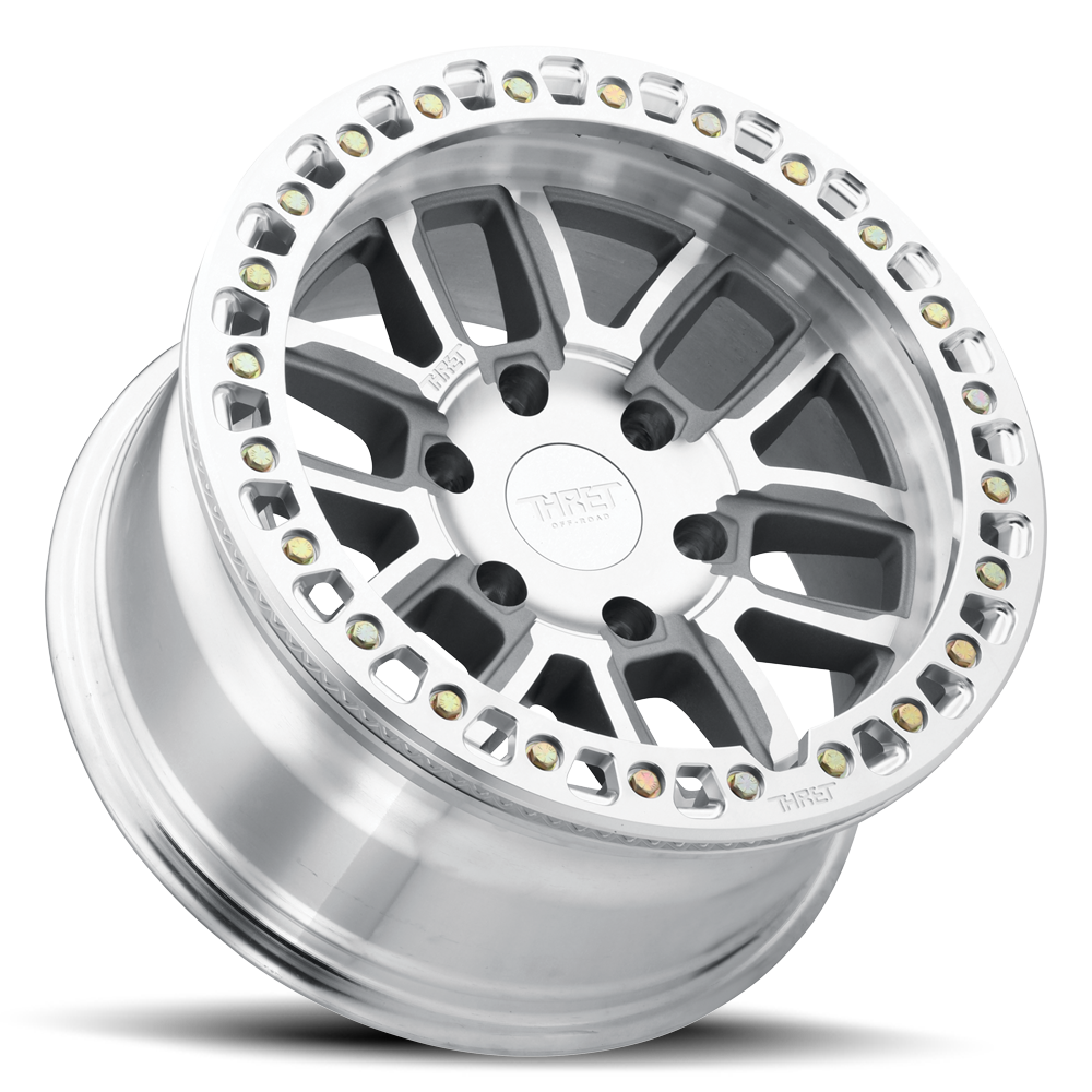 Set 4 17" Thret Offroad 602 Maze Full Machined Beadlock Ring 17x9 6x5.5 -14mm Rims