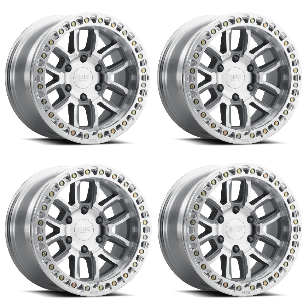 Set 4 17" Thret Offroad 602 Maze Full Machined Beadlock Ring 17x9 6x120 -14mm Rims