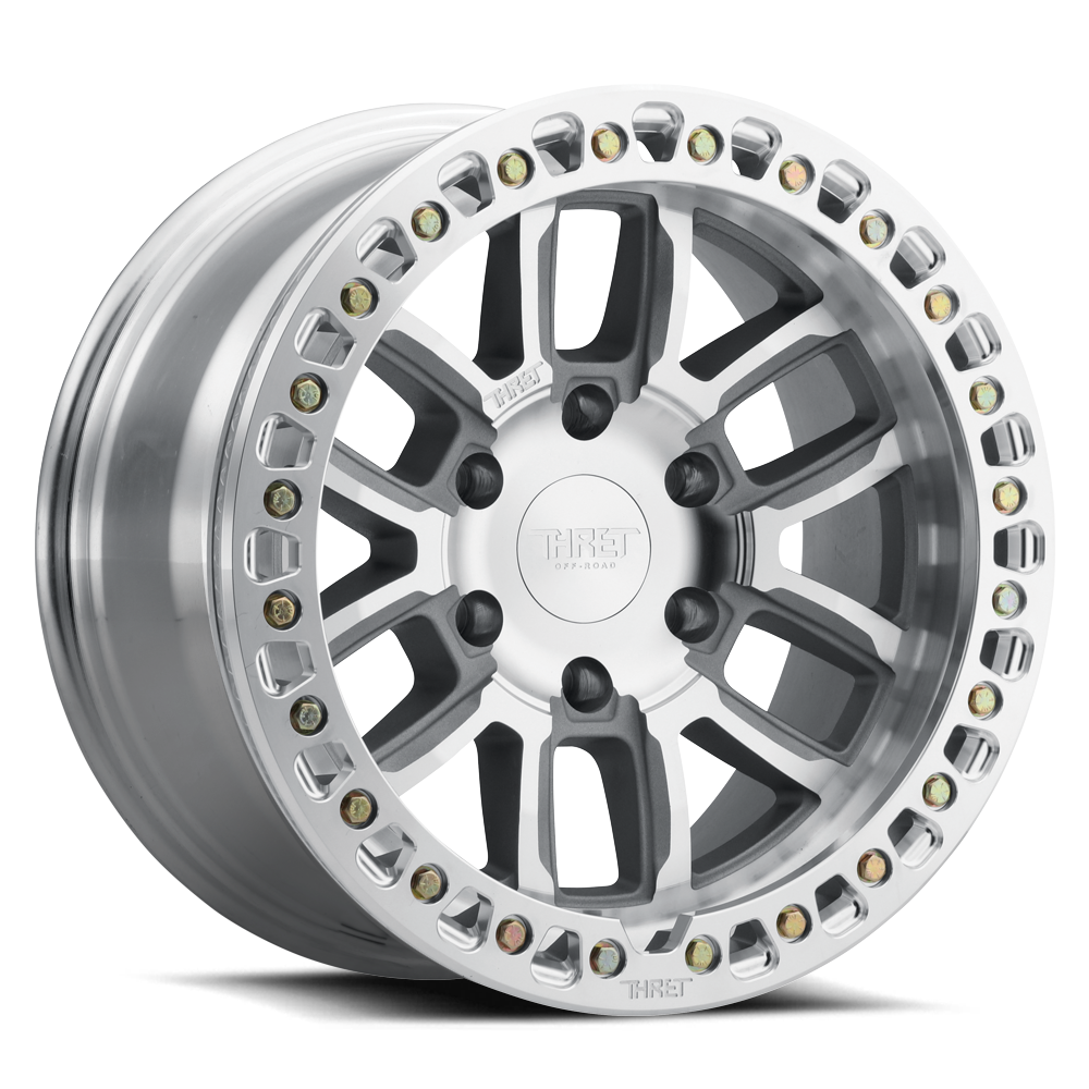 17" Thret Offroad 602 Maze Machined Machined Beadlock Ring 17x9 Wheel 5x5 -14mm Lifted Truck Rim