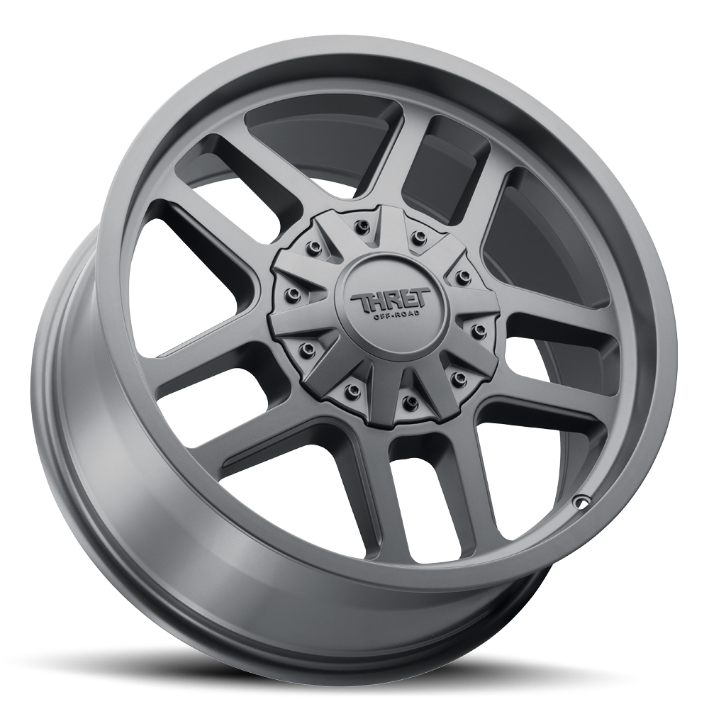 20" Thret Offroad 809 Radar Satin Grey Milled 20x10 Wheel 8x170 -21mm Truck Rim