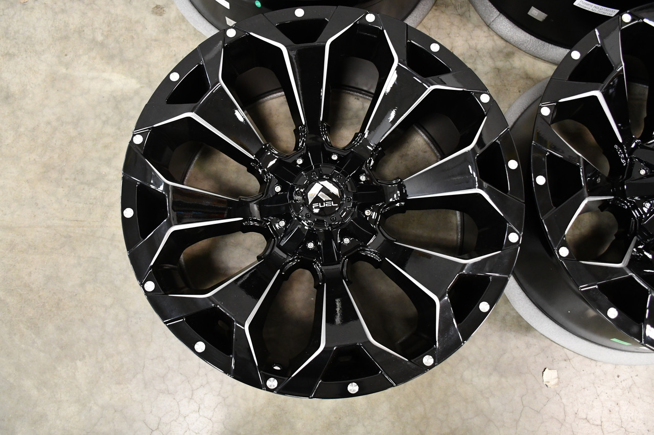 Set 4 18" Fuel D576 Assault 18x9 5x4.5 5x5 Gloss Black Milled Wheels 1mm Rims