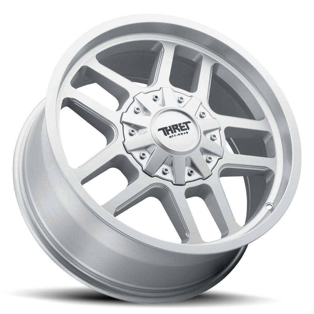 Set 4 20" Thret Offroad 809 Radar Silver 20x9 Wheels 8x180 18mm Truck Rims