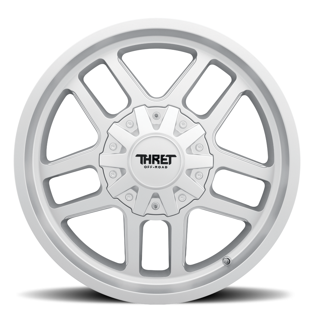 Set 4 17" Thret Offroad 809 Radar Satin Silver 17x8.5 Wheels 6x135 6x5.5 -6mm Rims