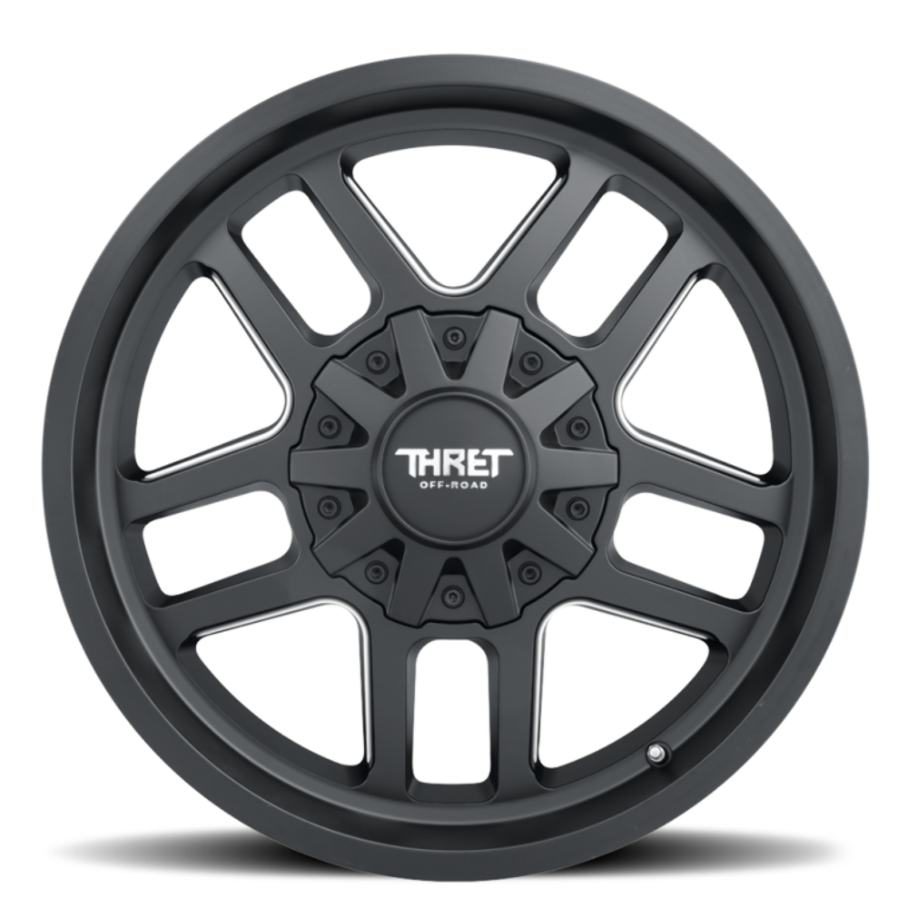 Set 4 20" Thret Offroad 809 Radar Satin Black Milled 20x10 6x135 6x5.5 -12mm Rims
