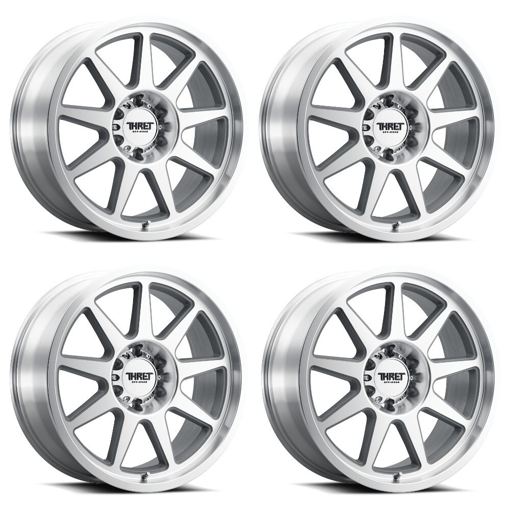 Set 4 20" Thret Offroad 705 Flood Superfinish 20x9 Wheels 6x135 0mm Truck Rims
