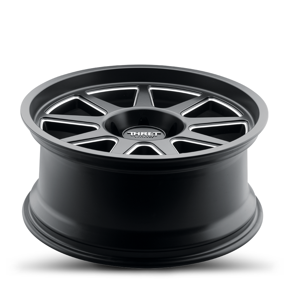 Set 4 20" Thret Offroad 705 Flood Satin Black Milled 20x9 Wheels 6x5.5 0mm Rims