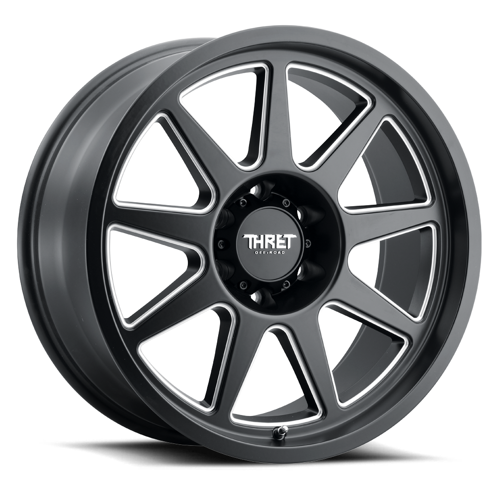 17" Thret Offroad 705 Flood Satin Black Milled 17x9 Wheel 8x170 0mm Truck Rim