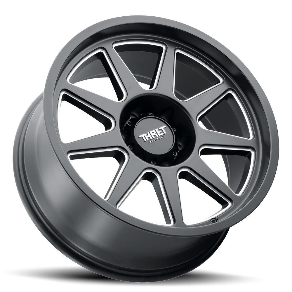 17" Thret Offroad 705 Flood Satin Black Milled 17x9 Wheel 8x170 0mm Truck Rim
