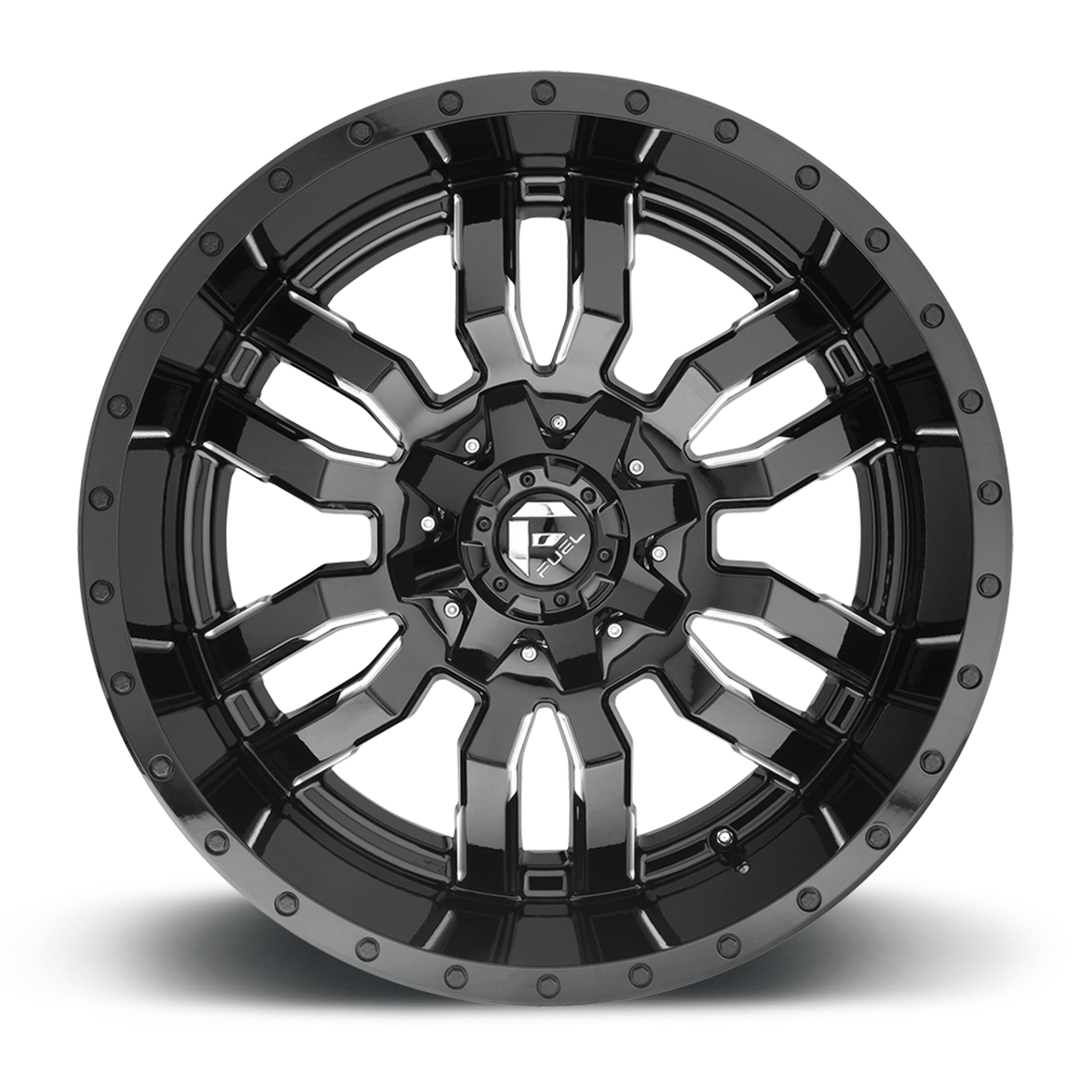 Set 4 Fuel D595 Sledge 17x9 6x135 6x5.5 Gloss Black Milled Wheels 17" 2mm