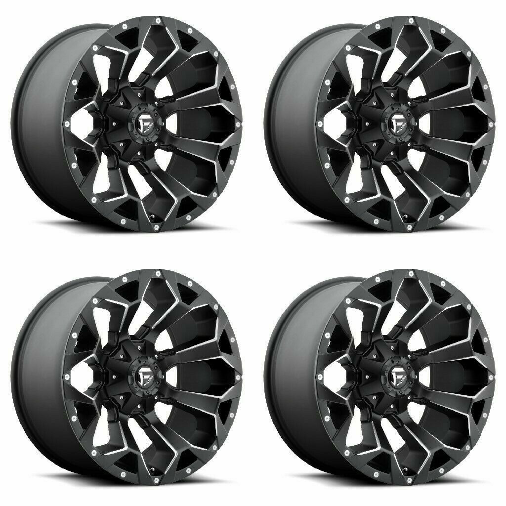 Set 4 17" Fuel D546 Assault 17x8.5 5x4.25 5x5 Matte Black Milled Wheels 25mm Rim