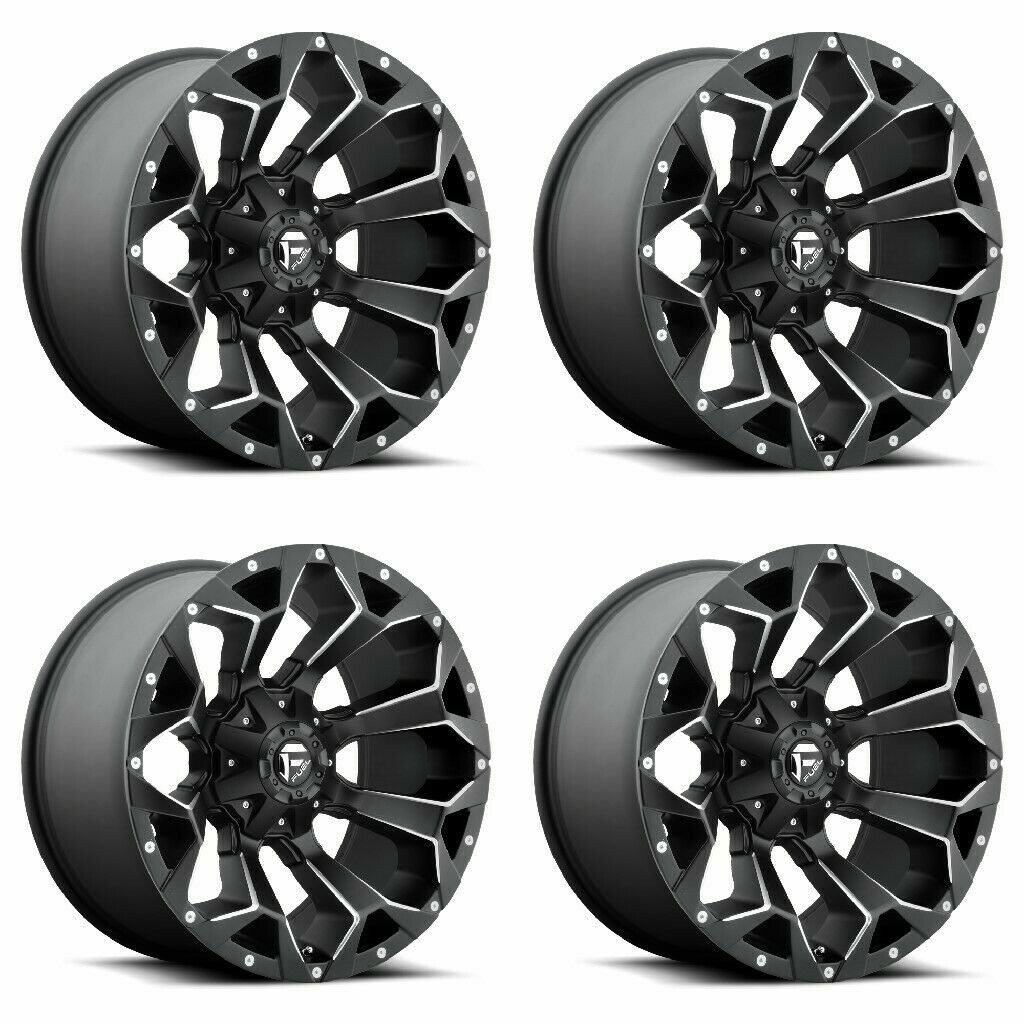 Set 4 17" Fuel D546 Assault 17x8.5 5x4.25 5x5 Matte Black Milled Wheels 25mm Rim