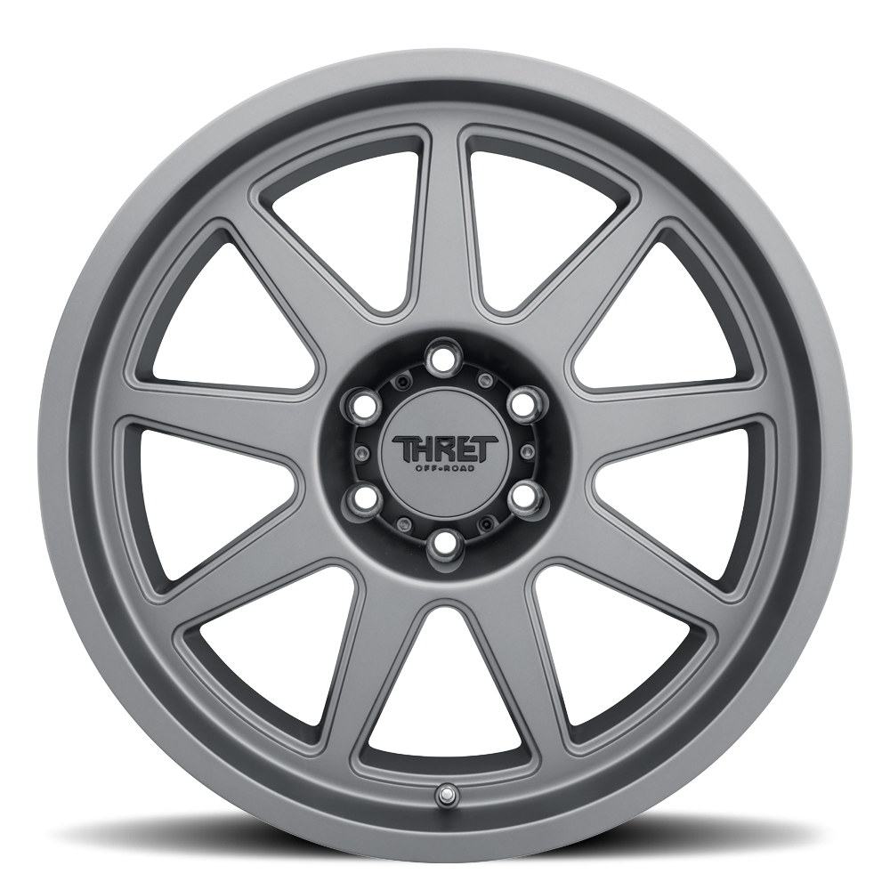 Set 4 18" Thret Offroad 705 Flood Satin Grey 18x9 Wheels 8x6.5 18mm Truck Rims