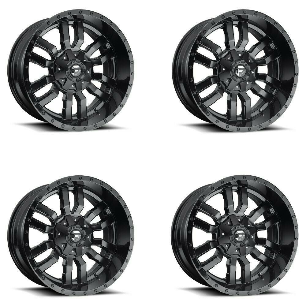 Set 4 Fuel D596 Sledge 20x10 8x170 Matte Black Gloss Black Wheels 20" -18mm