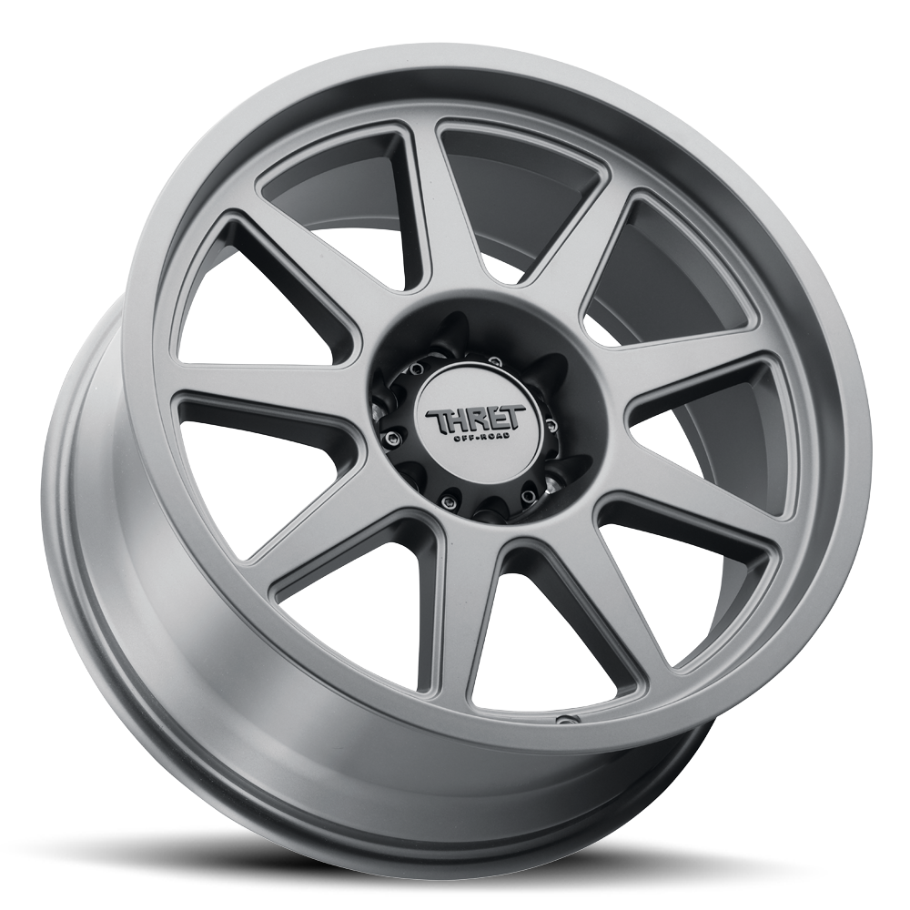 Set 4 17" Thret Offroad 705 Flood Satin Grey 17x9 Wheels 8x6.5 18mm Truck Rims