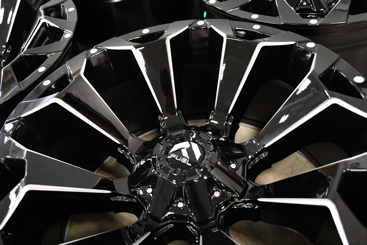 Set 4 20" Fuel D576 Assault 20x9 8x170 Gloss Black Milled Wheels 20mm Truck Rims