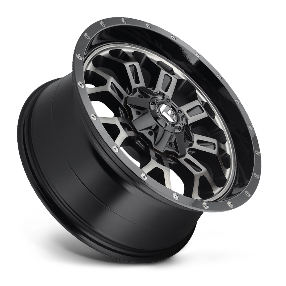 Set 4 18" Fuel D561 Crush 18x9 8x180 1mm Gloss Machined Double Tint Truck Wheels
