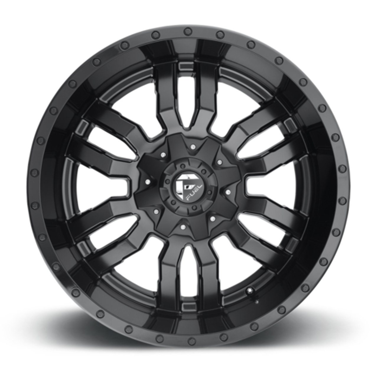 Set 4 20" Fuel D596 Sledge 20x9 8x170 Matte Black Gloss Black Lip Wheels 1mm Rim