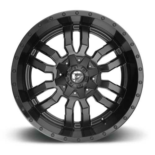 Set 4 20" Fuel D596 Sledge 20x9 8x170 Matte Black Gloss Black Lip Wheels 1mm Rim
