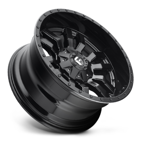 Set 4 20" Fuel D596 Sledge 20x9 8x170 Matte Black Gloss Black Lip Wheels 1mm Rim