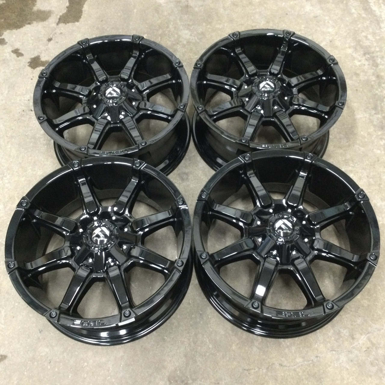 Set 4 20" Fuel D575 Coupler 20x10 8x180 -12mm Wheels Gloss Black Lifted Rims Set 4 20" Fuel D575 Coupler 20x10 8x180 -12mm Wheels Gloss Black Lifted Rims