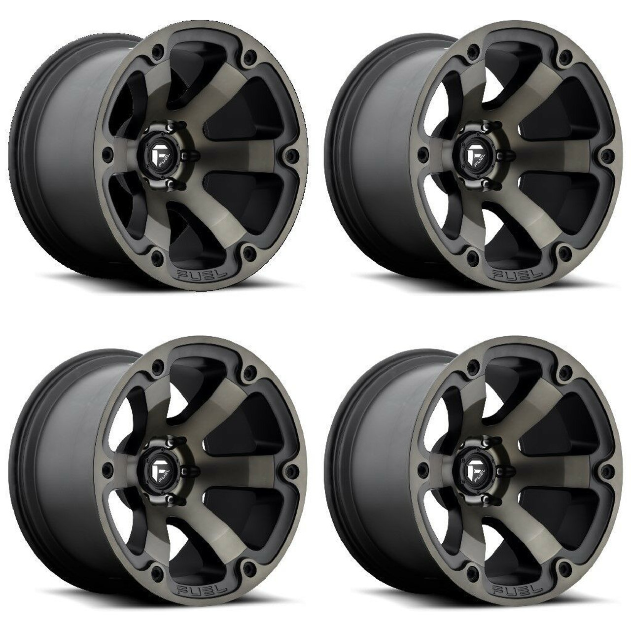 Set 4 18" Fuel D564 Beast 18x9 6x5.5 Matte Black Double Dark Tint Wheels 1mm Rim
