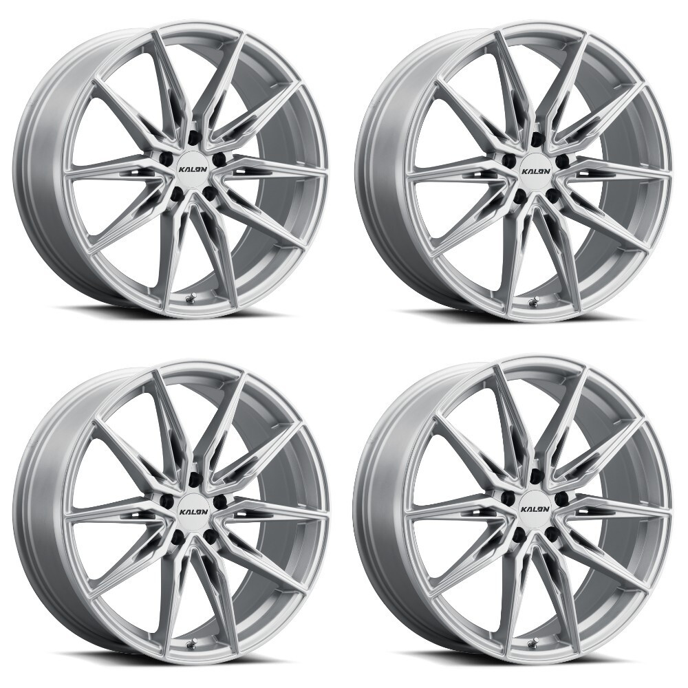 Set 4 20" Kalon 102 Cypher Gloss Silver 20x10 Wheels 5x4.5 (5x114.3) 38mm Rims