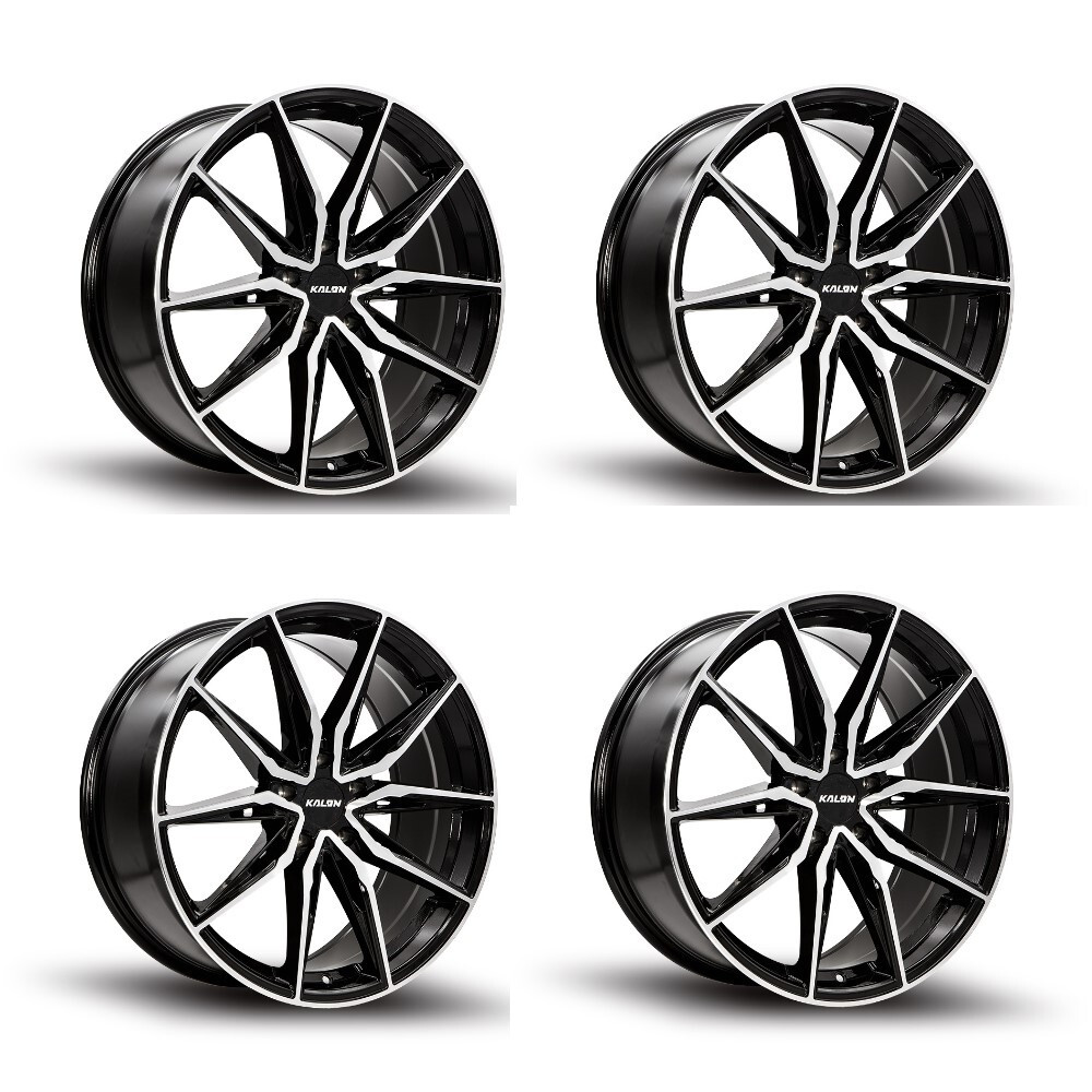 Set 4 20" Kalon 102 Cypher Gloss Black Machined Face 20x10 Wheels 5x115 38mm Rims