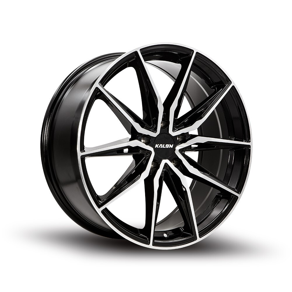 Set 4 20" Kalon 102 Cypher Gloss Black Machined Face 20x10 Wheels 5x4.5 38mm Rims