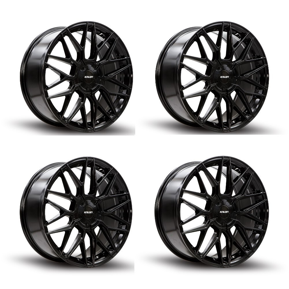 Set 4 16" Kalon 203 Blitz Gloss Black 16x7 Wheels 4x100 4x114.3 42mm Rims