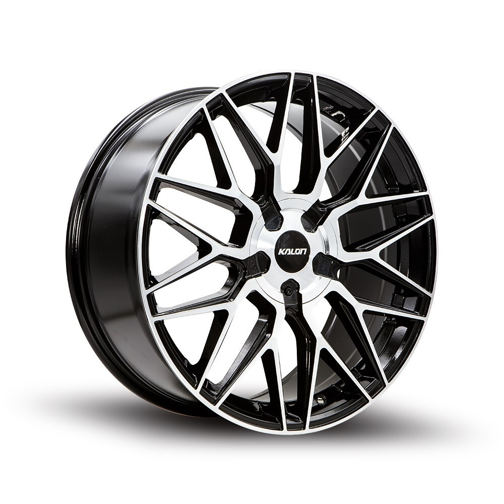 16" Kalon 203 Blitz Gloss Black Machined Face 16x7 Wheel 4x100 4x114.3 42mm Rim