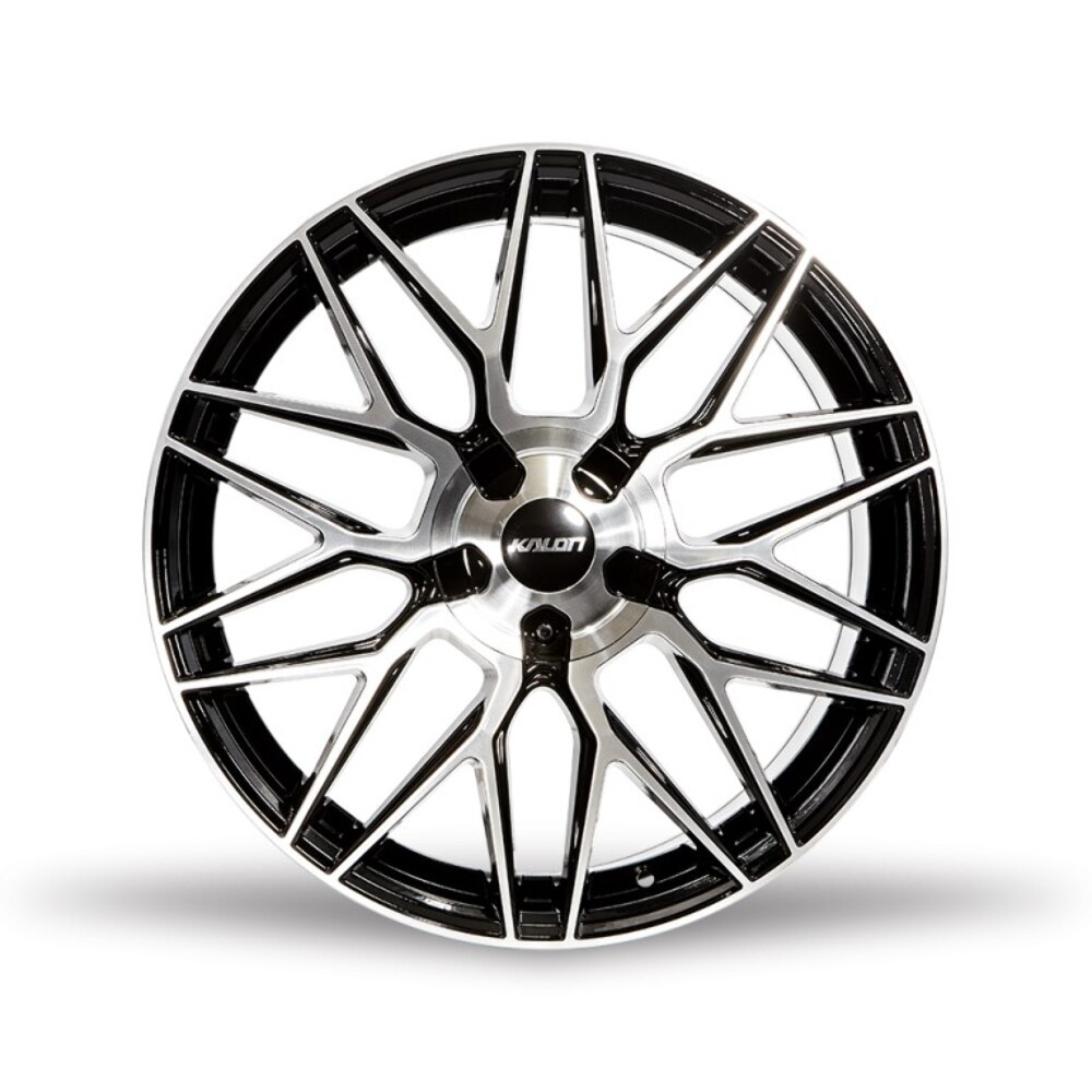 16" Kalon 203 Blitz Gloss Black Machined Face 16x7 Wheel 4x100 4x114.3 42mm Rim