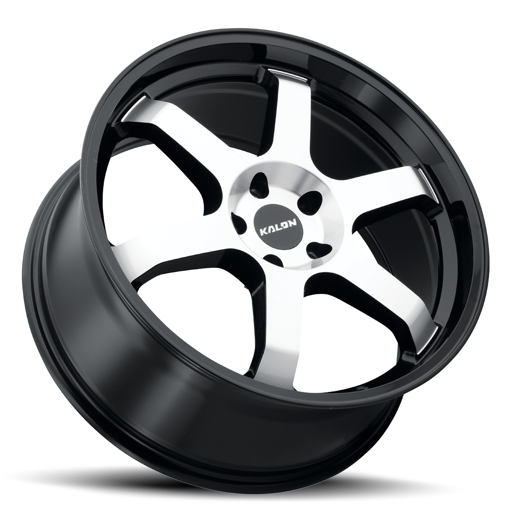 18" Kalon 106 Suzuka Gloss Black Machined Face 18x8 Wheel 5x120 38mm Street Rim