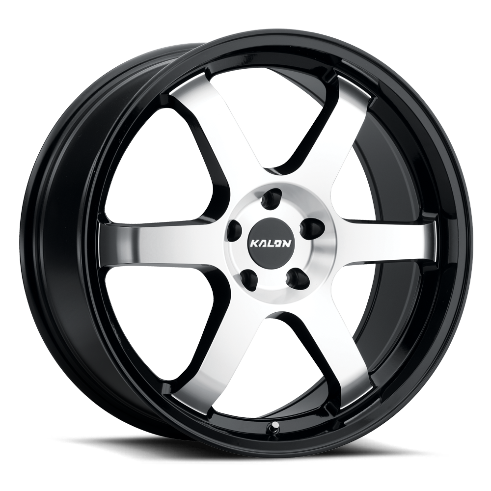 Set 4 18" Kalon 106 Suzuka Gloss Black Machined Face 18x8 Wheels 5x115 38mm Rims
