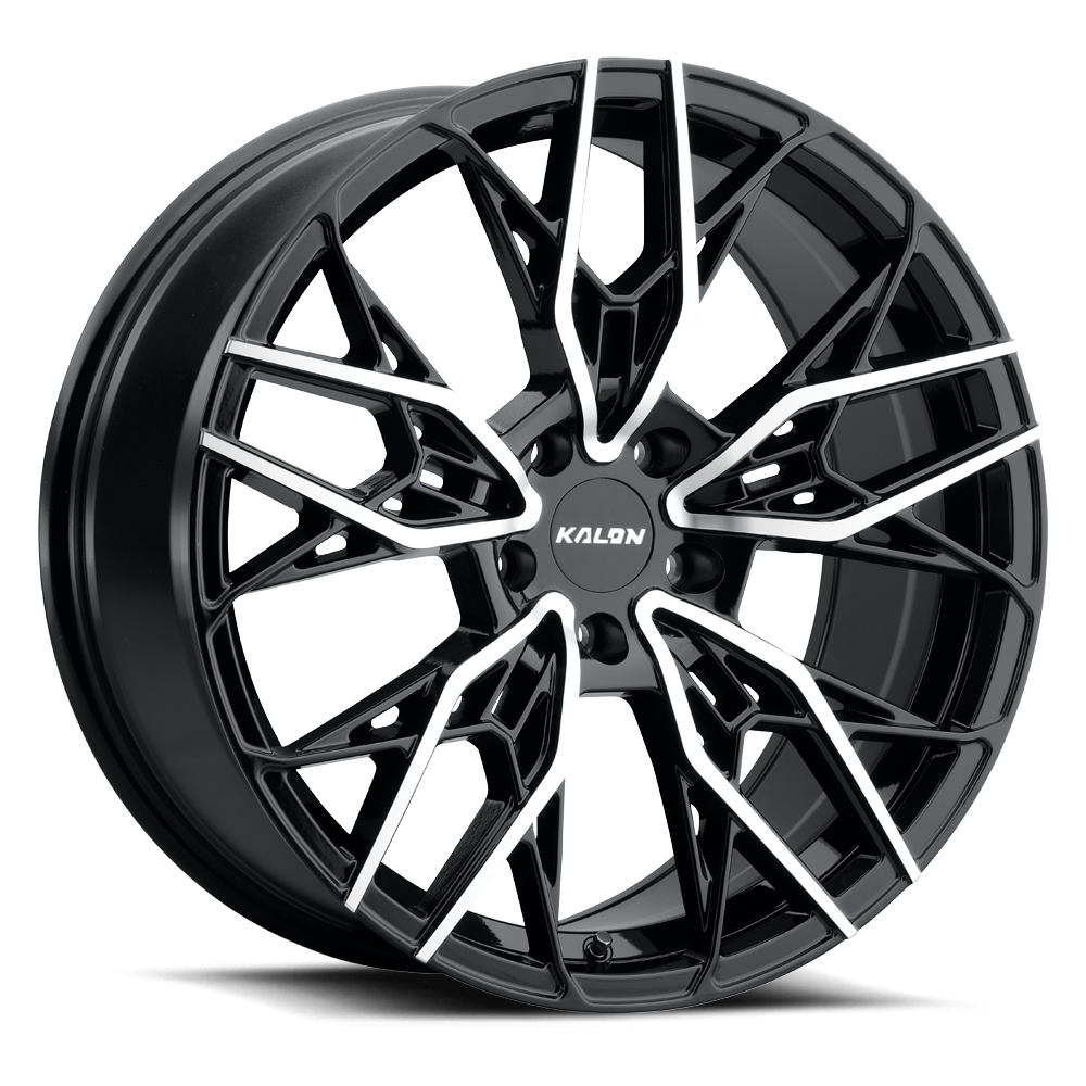 Set 4 20" Kalon 107 Scout Gloss Black Machined Face 20x9 Wheels 5x120 35mm Rims