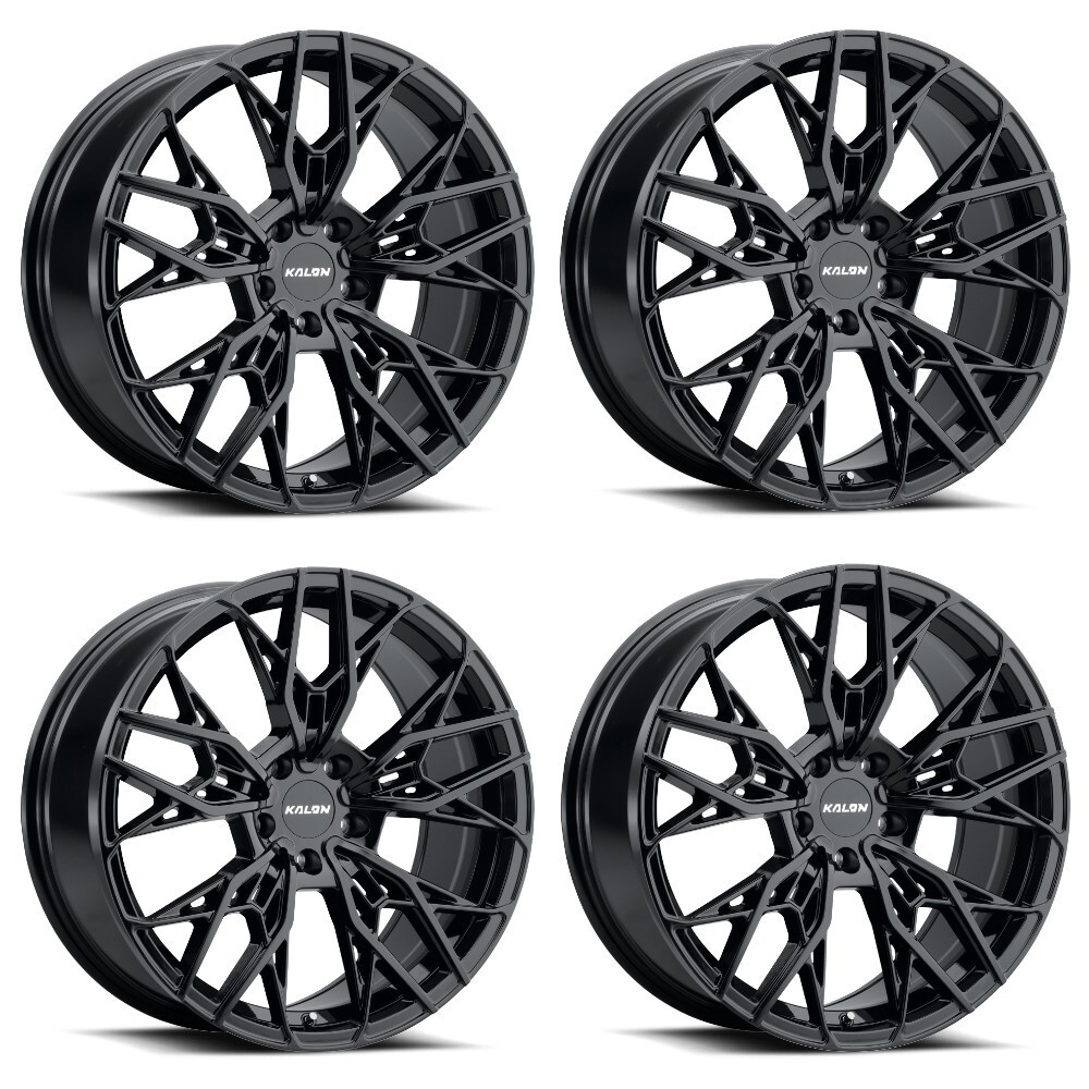 Set 4 18" Kalon 107 Scout Gloss Black 18x8 Wheels 5x115 38mm Performance Rims