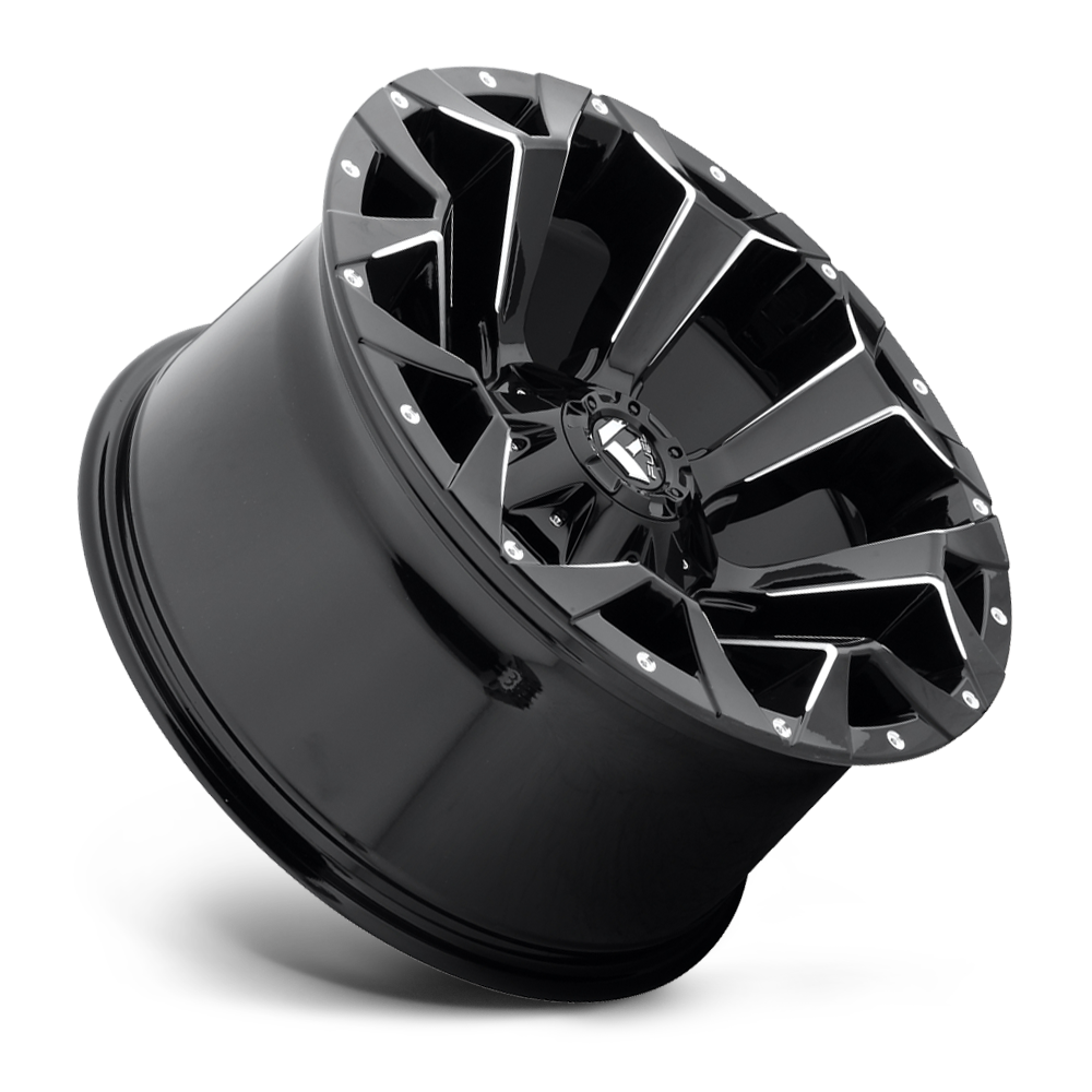 Set 4 20" Fuel D576 Assault 20x9 8x6.5 Gloss Black Milled Wheels 20mm Truck Rims